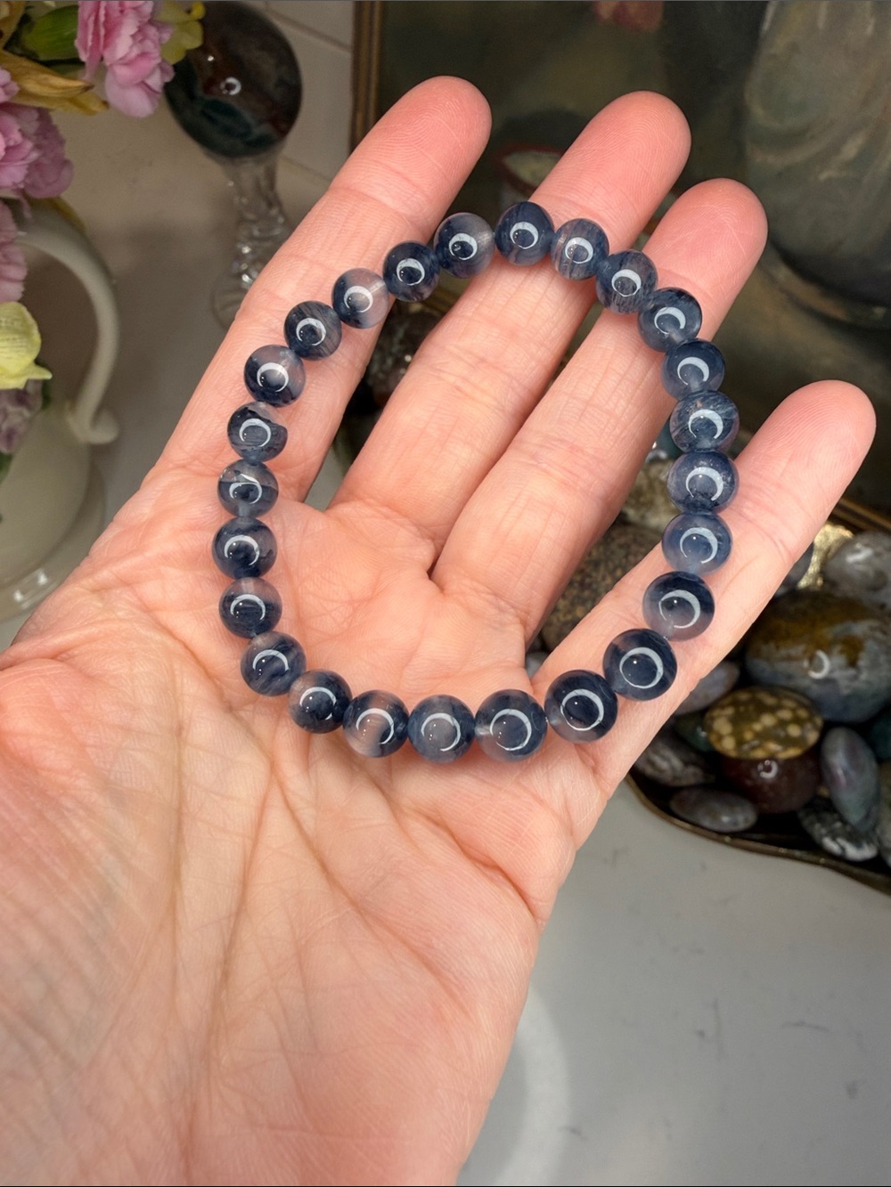 HQ Blue Rutilated Bracelet: B1227